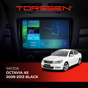 Штатна магнітола Torssen 2K Skoda Octavia A5 08-13 black F108256 4G Carplay DSP