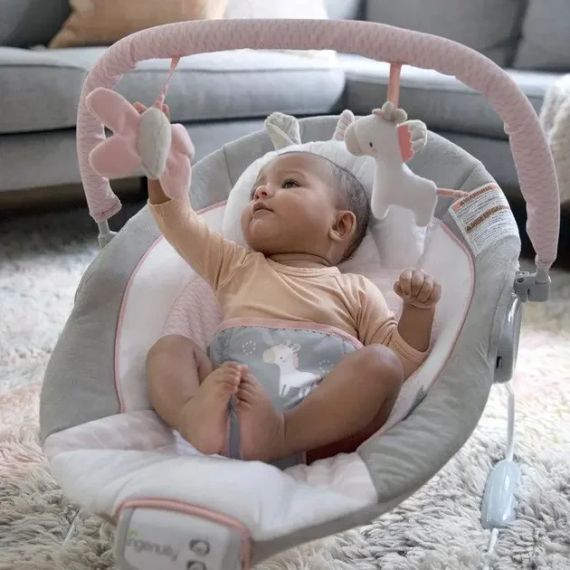 Дитячий шезлонг-гойдалка 2 в 1 Ingenuity Flora the Unicorn