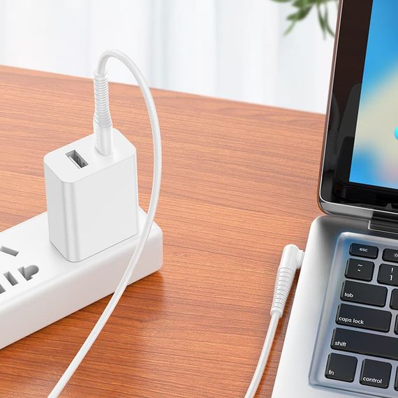 Дата кабель Borofone BX105 Corriente 60W Type-C to Type-C (1m) White | Зображення 2