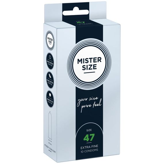 Презервативи Mister Size - pure feel - 47 (10 condoms), товщина 0,05 мм sexstyle