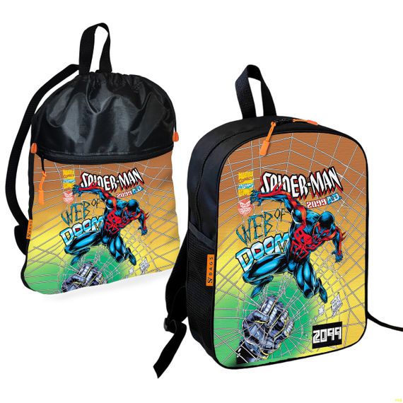Школьный рюкзак детский Человек-паук + Сумка для обуви спортивной формы рюкзак-мешок мальчику (01892)