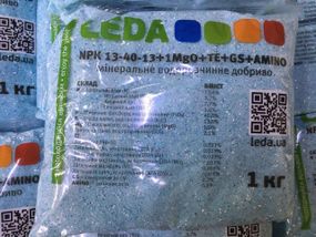 LEDA мінеральне водорозчинне добриво NPK 13-40-13 + 1MgO + мікроелементи + амінокислоти, 1 кг