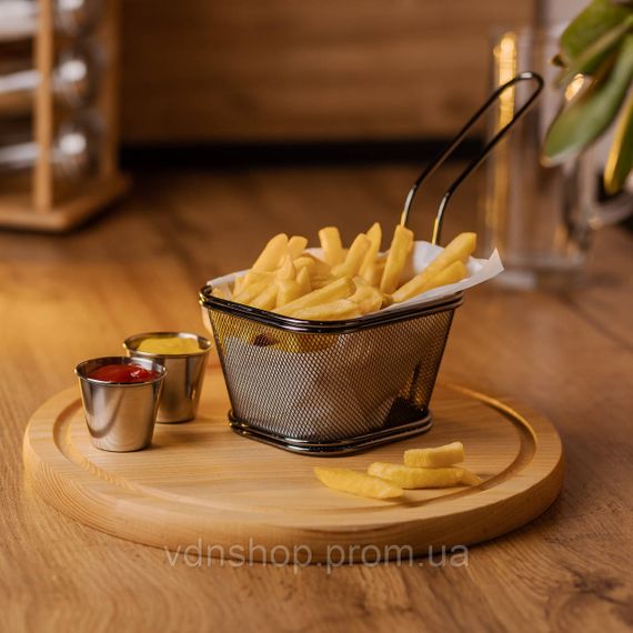 Корзина сервировочная для картофеля фри и снеков 13×11×7 см Черная HP-19-4-L-B | Зображення 3