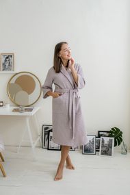 Жіночий Вафельний халат COSY шаль, лаванда