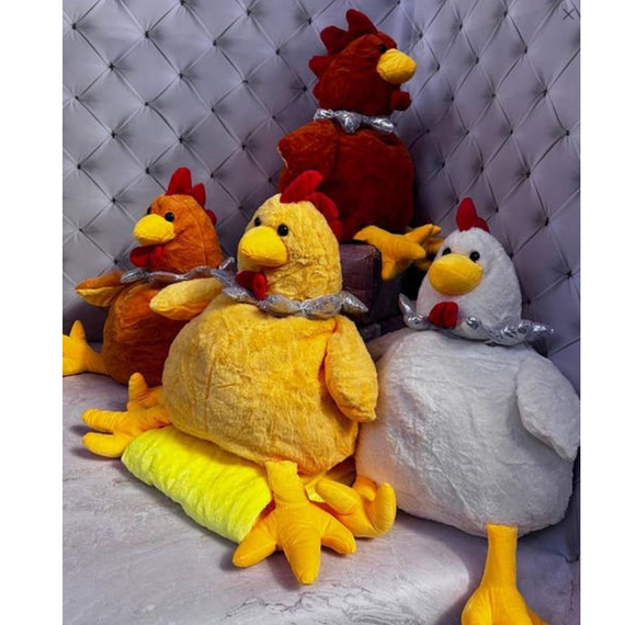 Іграшка-плед Курочка 3в1 жовта 45 см, універсальна м'яка іграшка з пледом усередині 100×150 см | Зображення 4