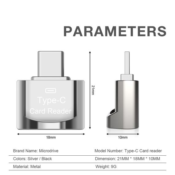 Кардридер з Type C на Micro-SD, TF, високошвидкісний, сірий | Зображення 8