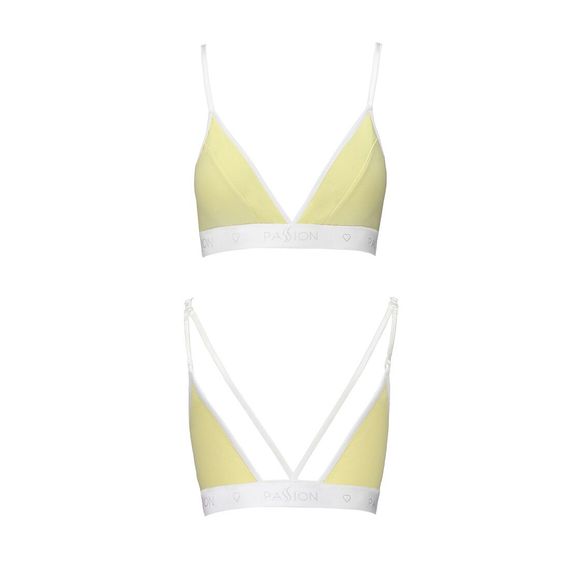 Спортивный топ с двойными бретелями Passion PS007 TOP S, yellow | Зображення 3