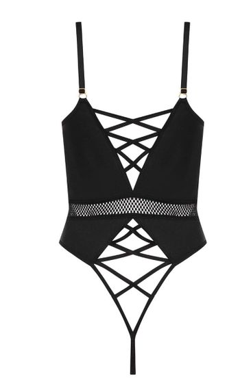 Боди с вырезом Passion Kristeen Body Черное S/M | Зображення 3