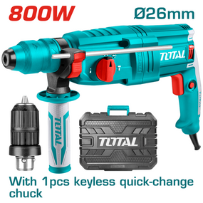 Перфоратор TOTAL TH308268-2 SDS-Plus, 800 Вт, 0-4000 об/хв + патрон