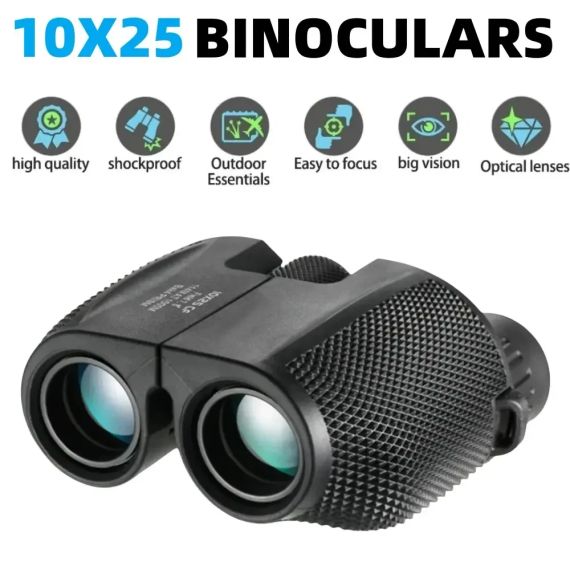 Бинокль 10X25 HD мини-портативный телескоп BAK4 FMC покрытием