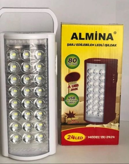 Ліхтар переносний світлодіодний з повербанком ALFARID (Almina) , вбудований акумулятор DL-2424 30000 MAH, 24 LED, ЗУ 220V | Зображення 1