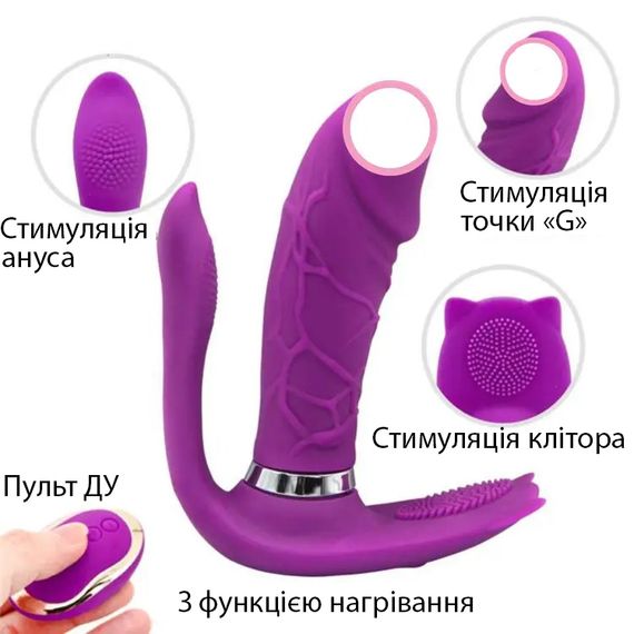 Вибратор 3 в 1 с функцией подогрева и дистанционным управлением (USB) | Зображення 8
