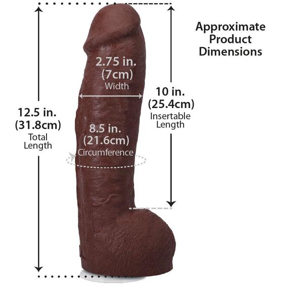 Фалоімітатор Doc Johnson The Realistic Cock ULTRASKYN - 12 Inch Hung with Balls Chocolate Sex Aura | Зображення 4