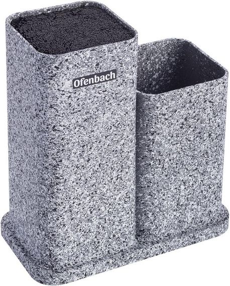 Підставка-колода Ofenbach Grey Marble для кухонних ножів 21х12х23см, подвійна