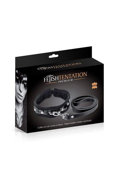 Поводок Fetish Tentation Premium Patent leather chocker and leash sexstyle | Зображення 3