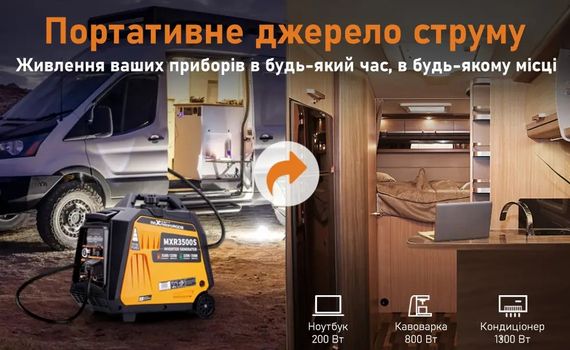 Генератор инверторный газ/бензин MaXpeedingRods 3.5 кВт, Електричний старт/Дистанційний старт/Ручний запуск MXR3500s | Зображення 9