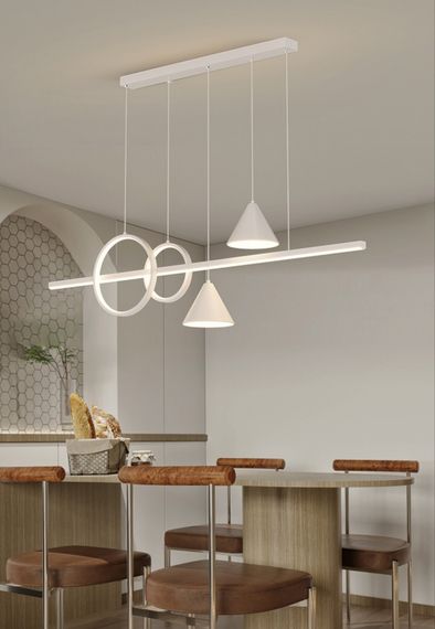 Люстра світлодіодна підвісна LED світильник для квартири на стелю лед 27602 Білий 30-160х15х120 см.