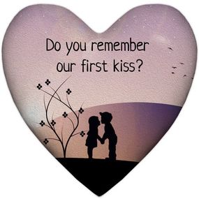 Подушка серце Do you remember our first kiss? 37x37 см (4PS_15L047)