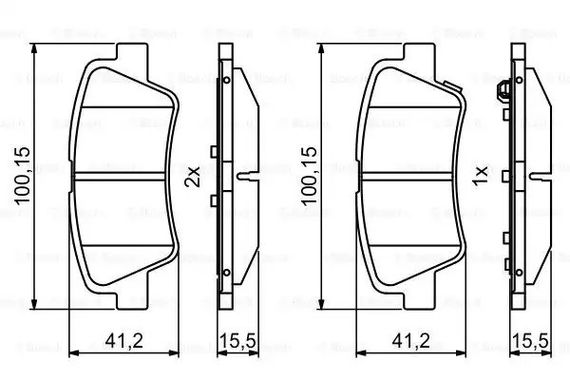 Колодки гальмівні дискові HYUNDAI/KIA/SSANGYONG i30/Ceed/Optima/Korando 54R AL10, BOSCH (0986494768) | Зображення 6