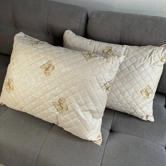 Подушка стеганая из натуральной овчины Leri Max Pure Wool 21509 70х50 см бежевая