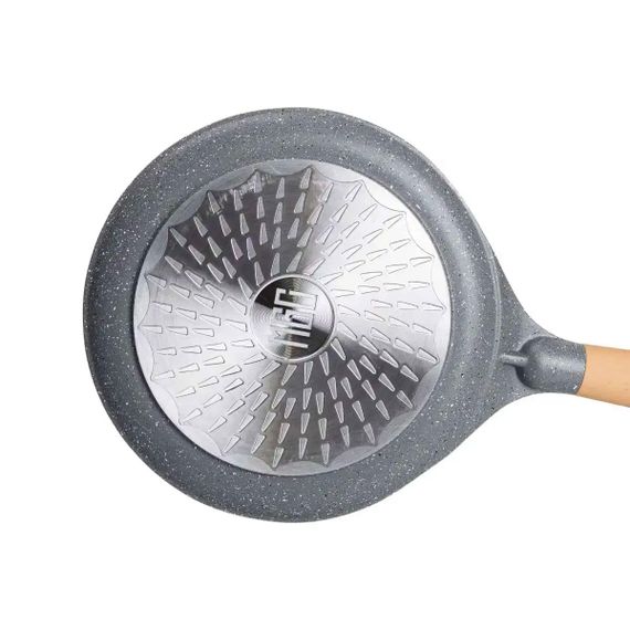 Алюмінієва сковорода для млинців з мармуровим антипригарним покриттям Ø 24 см, товсте дно MGC сірий HP-4-428G | Зображення 4
