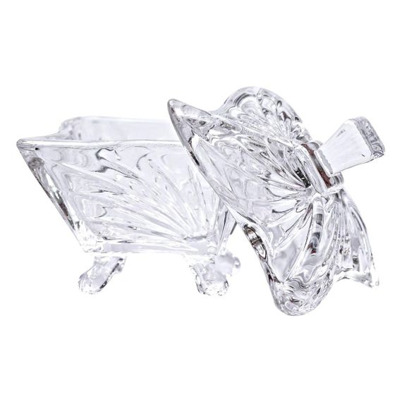 Цукорниця з кришкою 7.5×7.5×9 см ваза цукорниця скляна HP-4-117 | Зображення 3