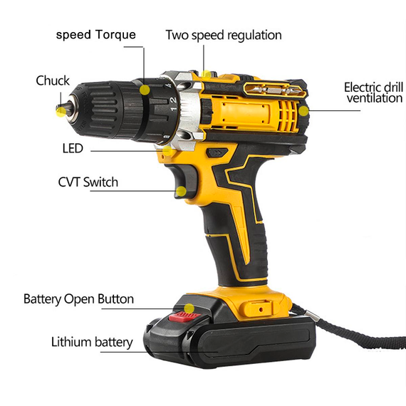 Акумуляторна дрель в чемодані 2 аккумулятора Makingpro Screwdriver Set 12В чорного кольору. (42652-1344-3_1280) | Зображення 8