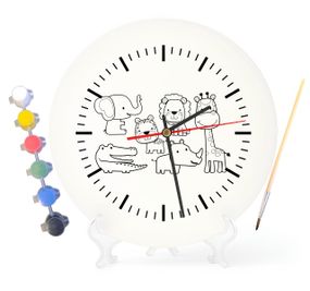 Детский набор для творчества часы раскраска Веселые Зверюшки 30 см (Г0165)