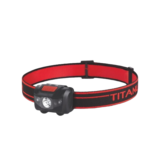 Ліхтарик LED налобний 100Lm 6500К 3*AAA червоний/чорний TLF-H01 Titanum | Зображення 1