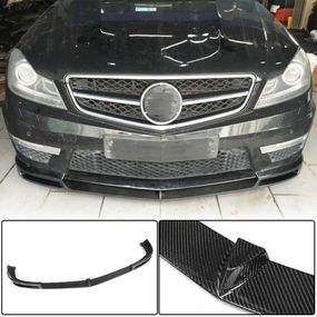Накладка на передній бампер Lip V1 (для AMG 2012-2014, Карбон) для Mercedes C-class W204 рр