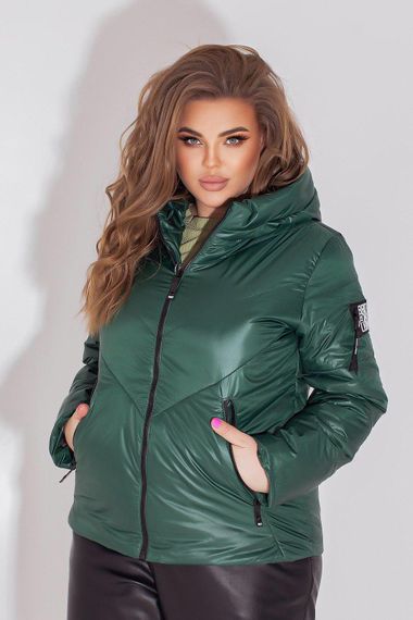 Жіноча демісезонна куртка, арт. 1008, темно зелений пляшка