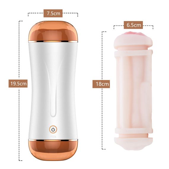 Мастурбатор - FoxShow Vibrating Vagina And Mouth Masturbation Cup | Зображення 6