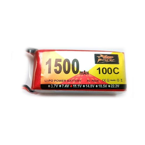 Акумулятор ZOP Power 11.1v 1500 mAh Li-Po 3s 100C конектор XT60 | Зображення 1