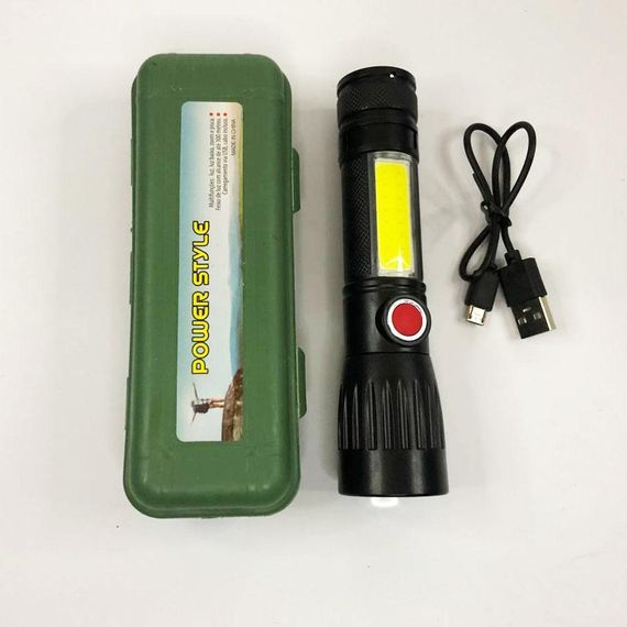 Фонарь ручной X-Balog BL-645S-XPE+COB, ЗУ microUSB, фонарик тактический аккумуляторный ручной | Зображення 4
