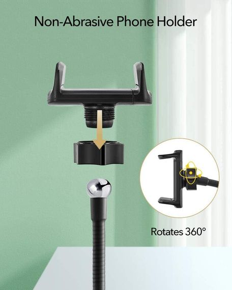 Кільцева LED лампа ESR 10", 25см з триногою та тримачем для телефону, світло для відео стрімінгу, фото макіяжу | Зображення 1