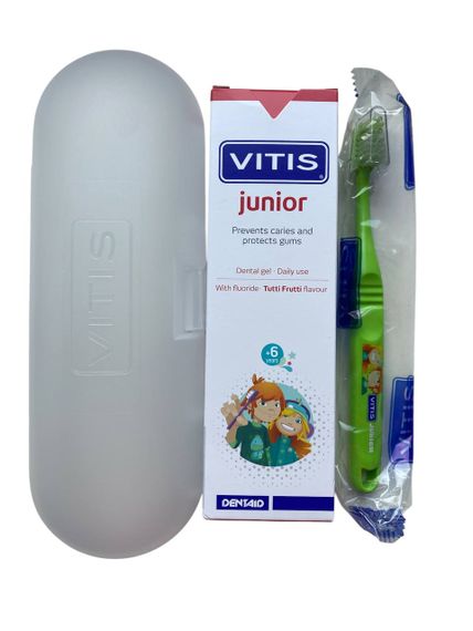 Набір для підлітків у пластиковому пеналі VITIS Junior (зубная щітка + зубна паста) | Зображення 1