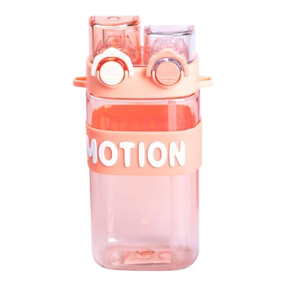 Бутылка для воды с трубочкой 550 мл спортивная пластиковая бутылка для тренировок Розовая HP-14-49P | Зображення 1