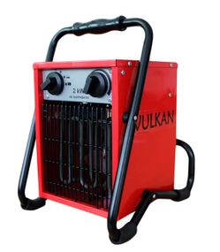 Электрический тепловентилятор Vulkan 2,0 кВт, площадь обогрева 20 кв.м., напольный, красный (SL-TSE-20C)