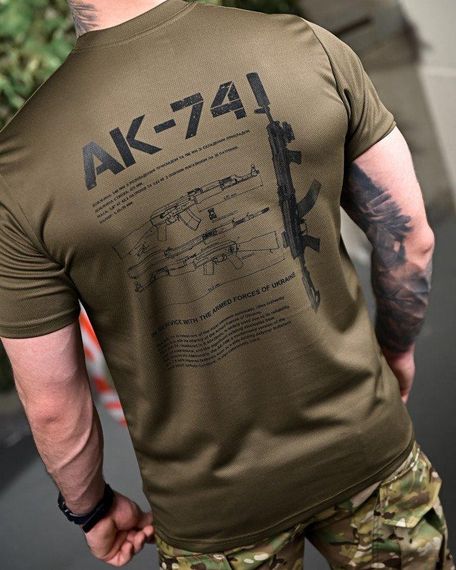 Тактична футболка з відводом поту АК-74 олива ПП7632 | Зображення 1