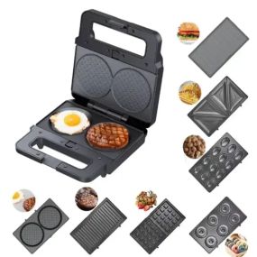 Вафельниця мультимейкер гриль 8в1 Zepline 2200W / Потужний електрогриль зі змінними пластинами ZP-808