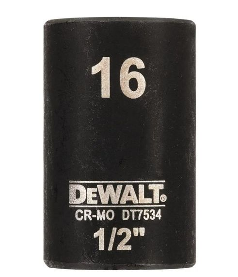 Головка торцева ударна DeWalt IMPACT коротка шестигранна 1/2" 16 мм (DT7534)