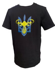 Футболка 4Profi з принтом "Герб i Дрон"   чорна размір XXL