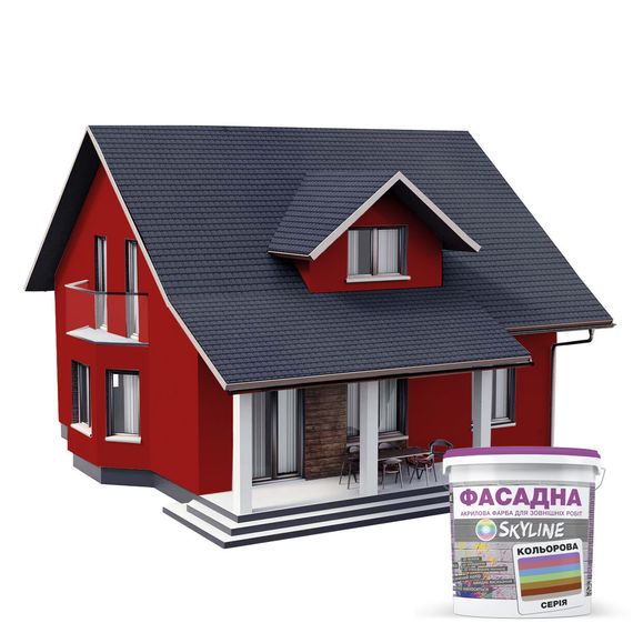 Краска Акрил-латексная Фасадная Skyline 2570-Y90R (C) Рубин 10л | Зображення 2