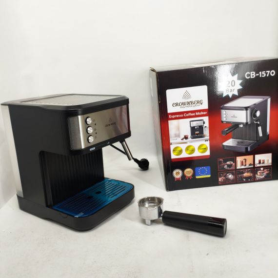 Эспрессо кофемашина Crownberg CB-1570 1200 Вт с рабочим давлением 20 бар и функцией приготовления 2 чашок NV-25 | Зображення 6