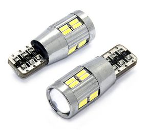Світлодіодна Автолампа T10 (W5W) White PL-T10-18-4014SMD canbus with lens Sumsung 带 解码 带 透镜