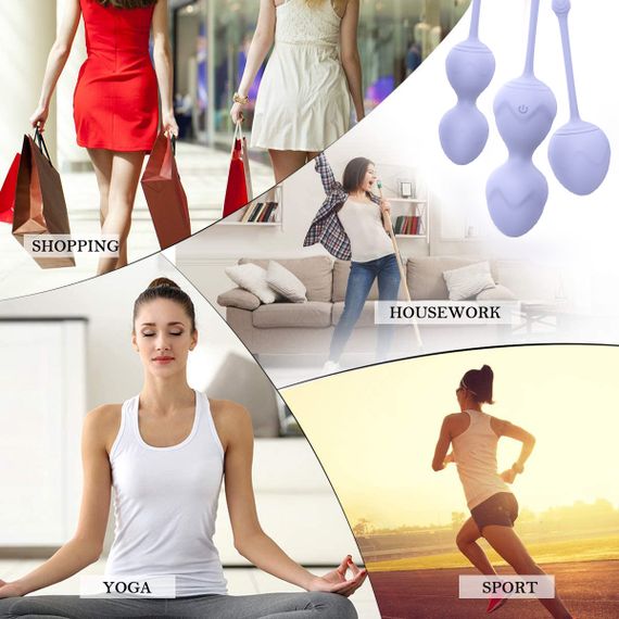 Набір вагінальних віброкульок Every Night Toys Lela, 3 шт, з дистанційним пультом, бузковий sexstyle | Зображення 8