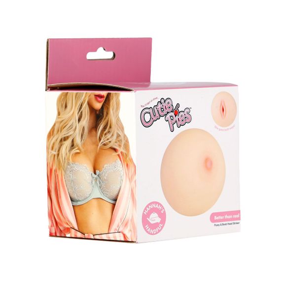 Мастурбатор-груди Cutie Pies Hannah's Handful - Pussy & Boob, глибина 9,9 см, віброкуля в подарунок | Зображення 5