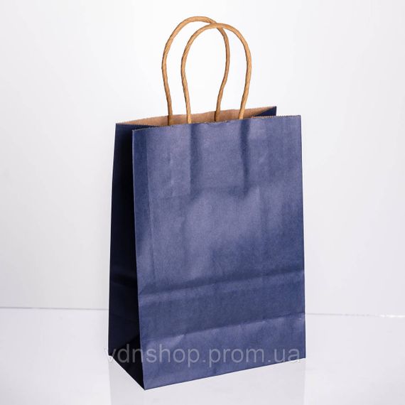 Набір подарункових крафтових пакетів з паперу 12 (шт.) гарні пакети для подарунків 15×8×21 (см) Синій HP-10359-5BL