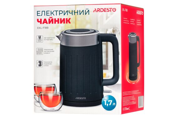 Электрочайник Ardesto EKL-F18B/1.7л/2150Вт/чёрный (EKL-F18B) | Зображення 1