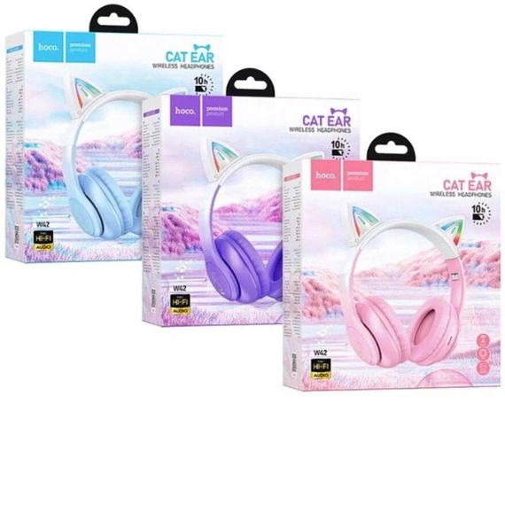 Бездротові навушники HOCO W42 Cat ears BT headphones Cherry Blossom | Зображення 2